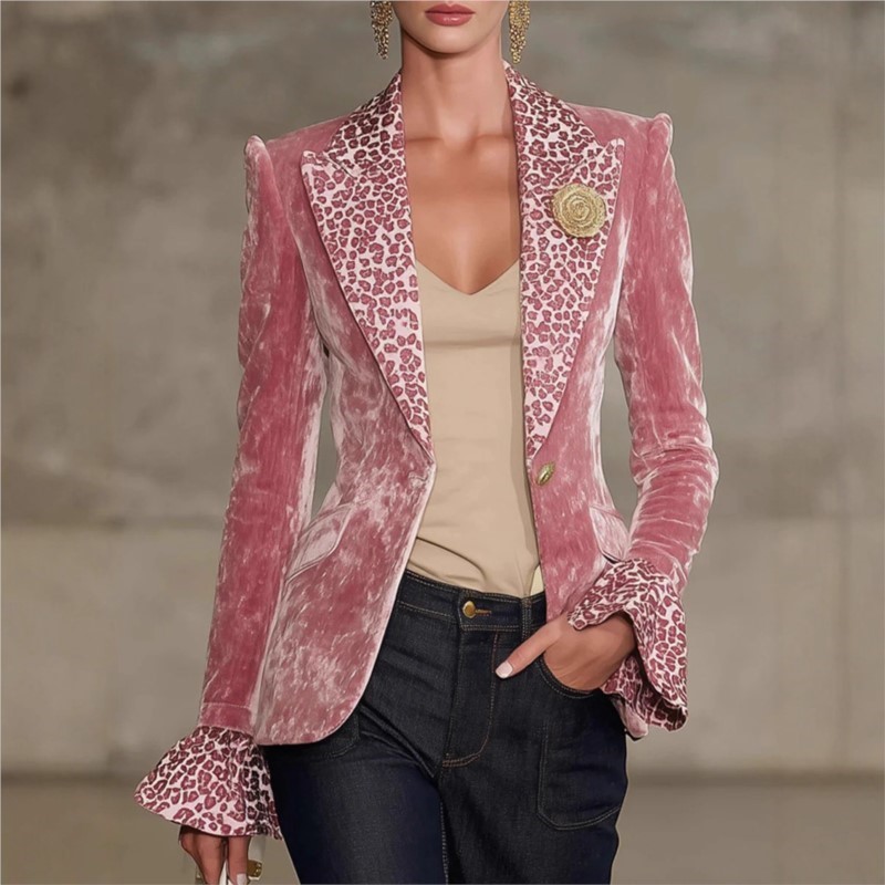 Down Jacket Packable - Luxury Solid Color Velvet Blazer For