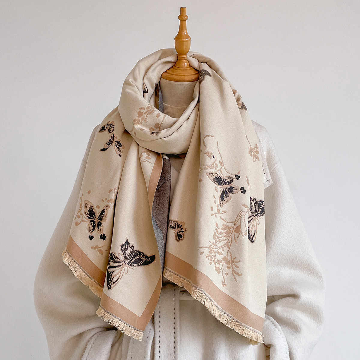 Women Imitation Cashmere Scarf - Shawl Wrap Winter 评论和价格