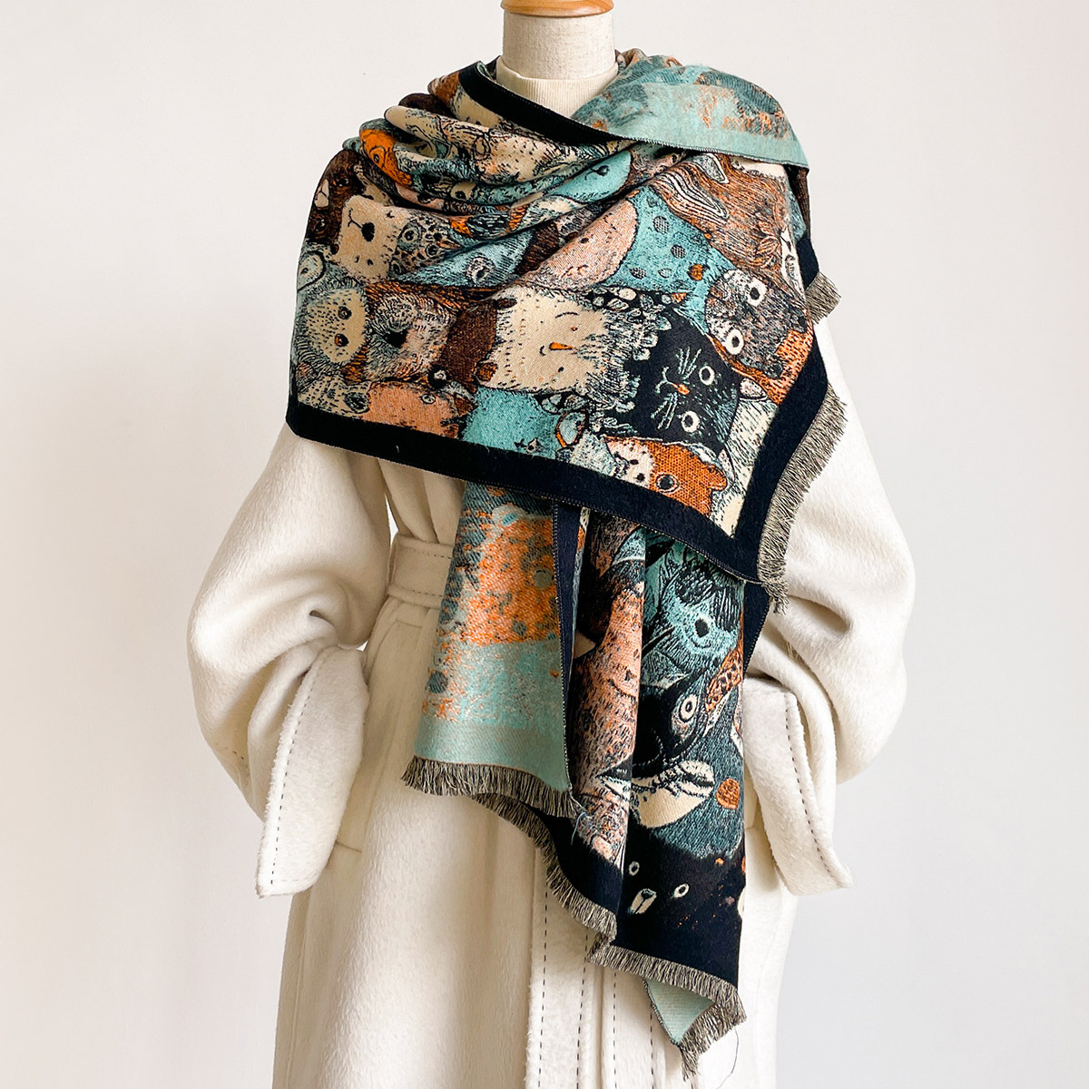 Women Imitation Cashmere Scarf - Shawl Wrap Winter 评论和价格