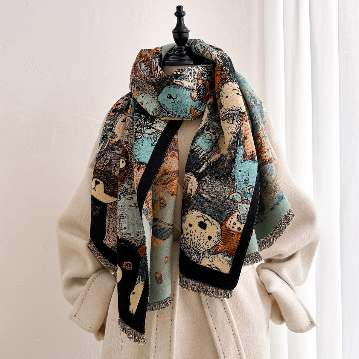 Women Imitation Cashmere Scarf - Shawl Wrap Winter 评论和价格