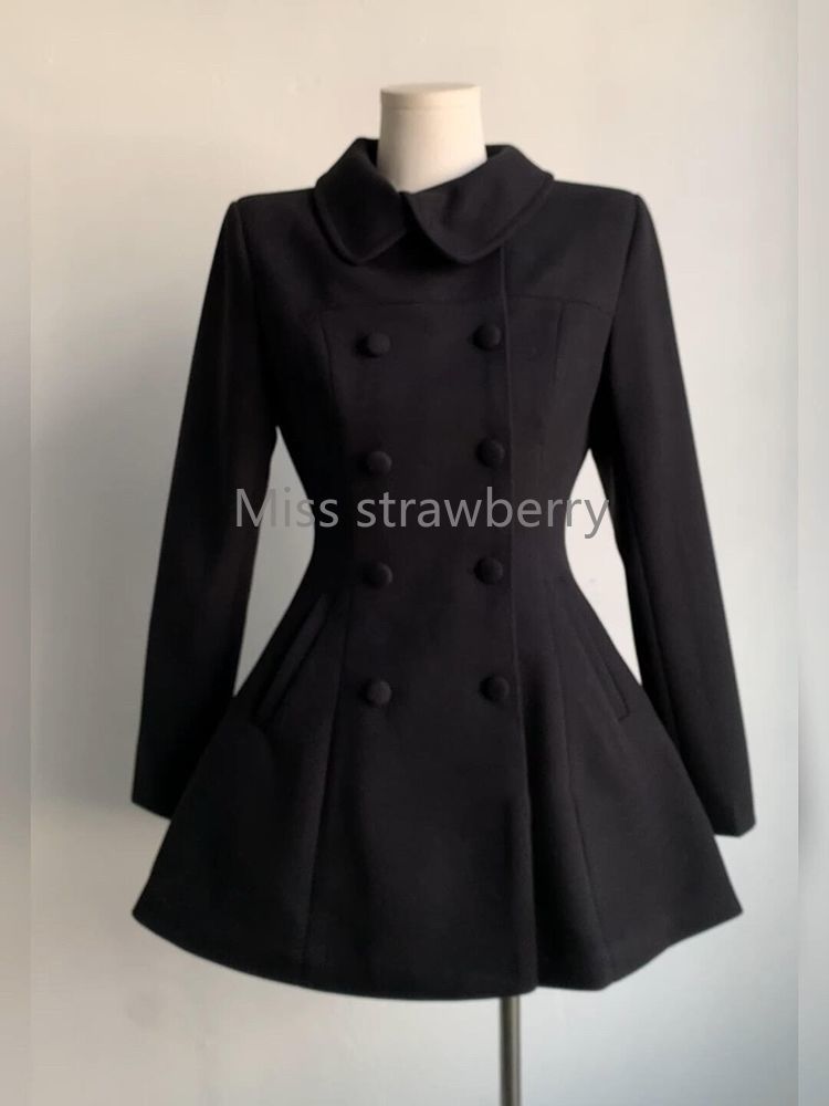 Winter Women's Hepburn Korean  - Wool Coat Peacoat 评论和价格