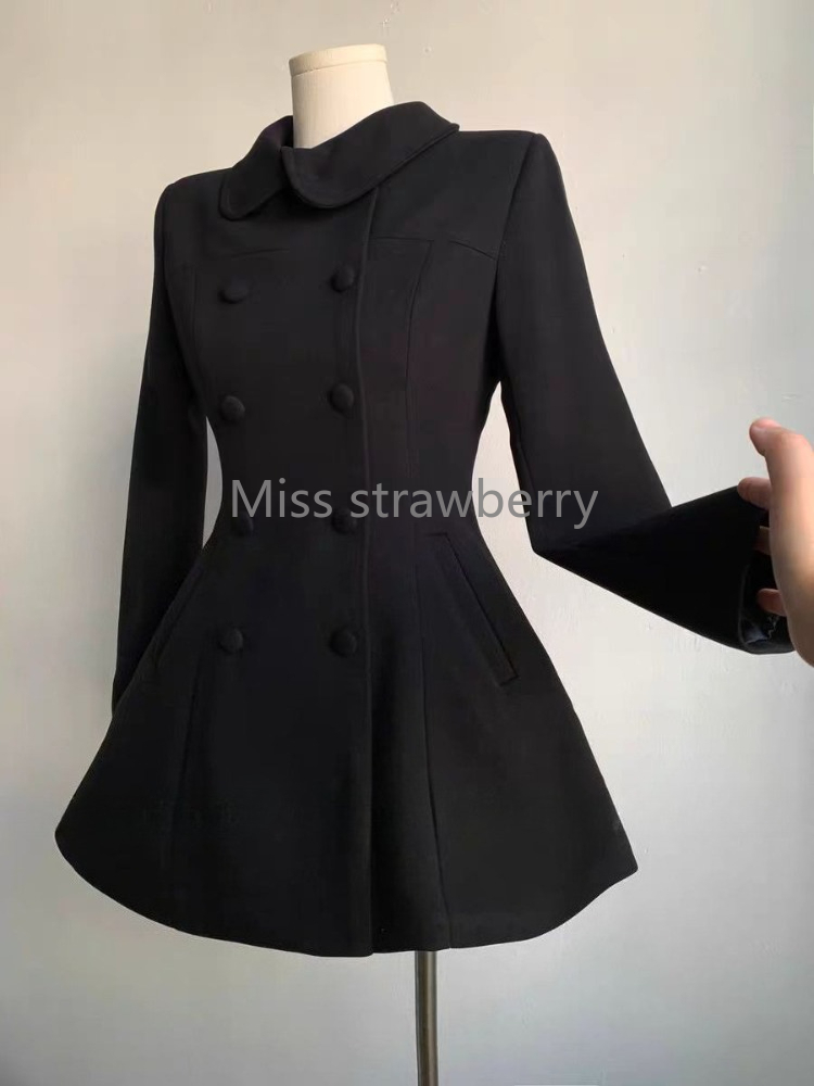 Winter Women's Hepburn Korean  - Wool Coat Peacoat 评论和价格