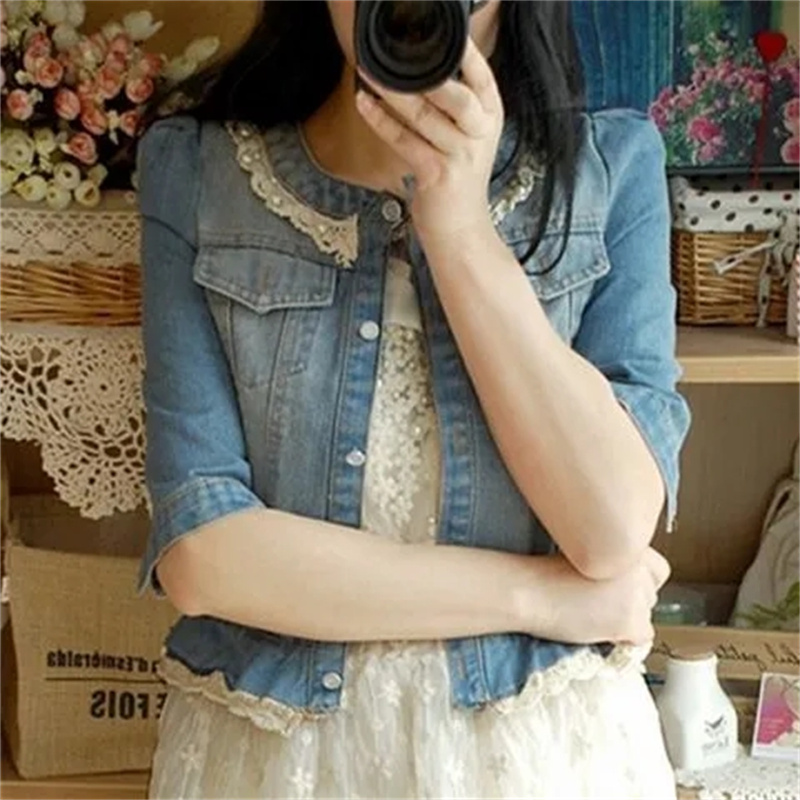 Denim Jacket Women Half Sleeve - Down Jacket Packable 评论和价格