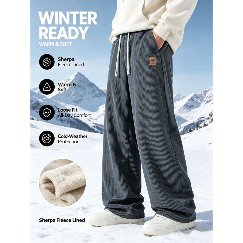 Men's Winter Sports Pants Cord - Corduroy Pant Warm 评论和价格