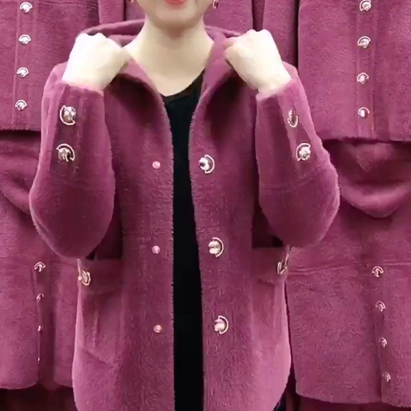 NEW Middle Aged Elderly Mother - Wool Coat Peacoat 评论和价格