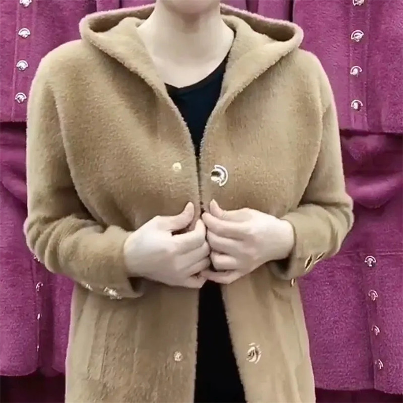 NEW Middle Aged Elderly Mother - Wool Coat Peacoat 评论和价格