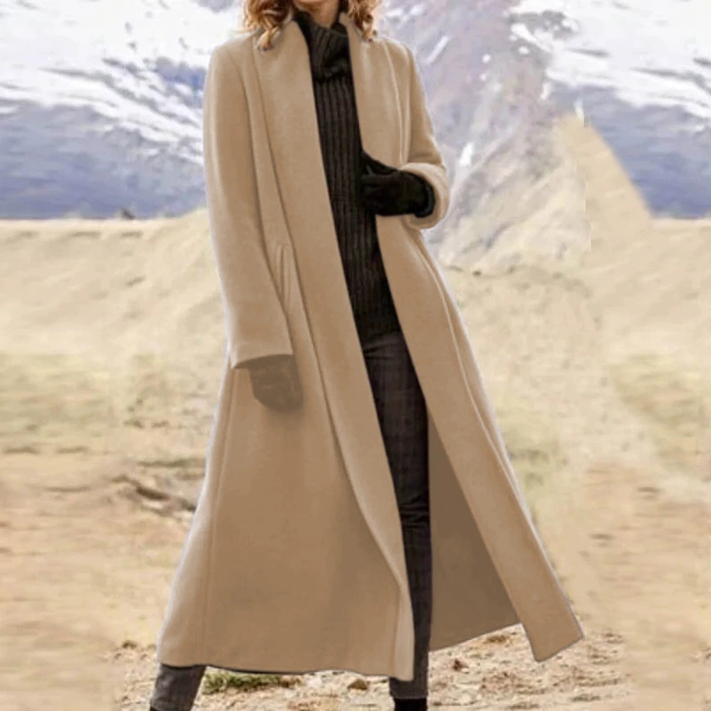 Plus Size Extra Long Woolen Co - Wool Coat Peacoat 评论和价格