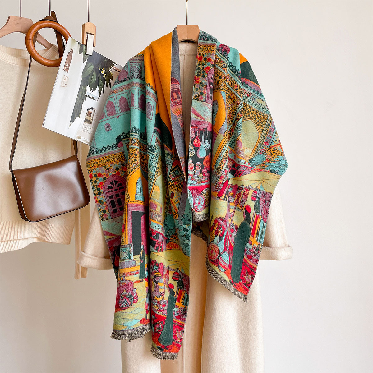 Women Imitation Cashmere Scarf - Shawl Wrap Winter 评论和价格