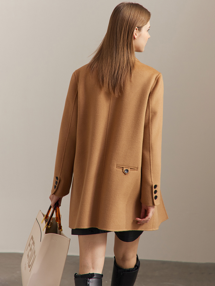 AMII Minimalist Woolen Coat fo - Wool Coat Peacoat 评论和价格