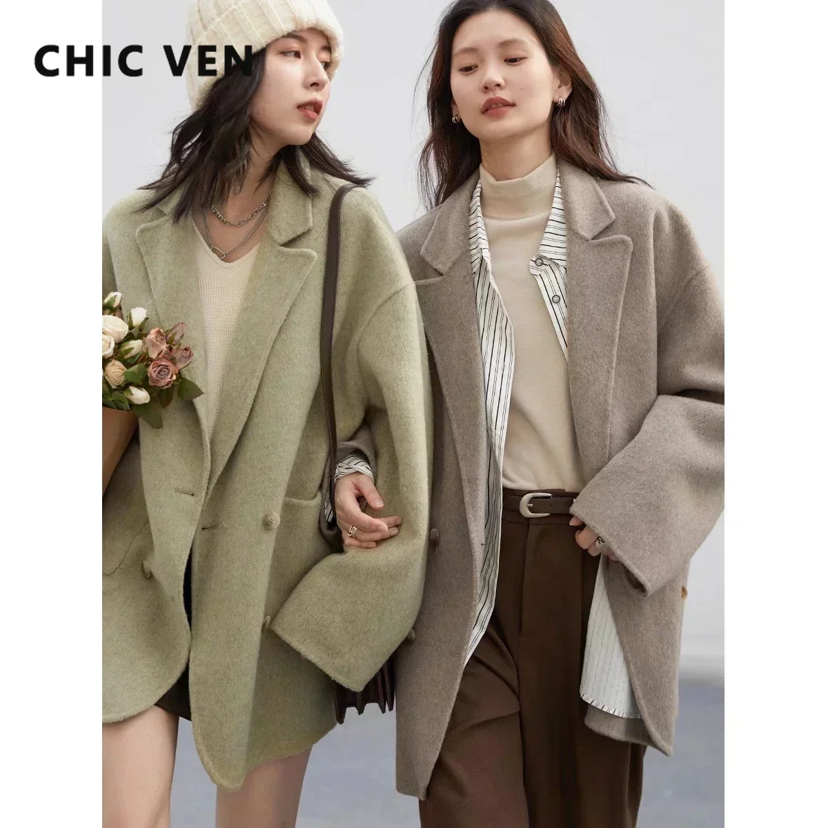 CHIC VEN Women's Woolen Coats  - Wool Coat Peacoat 评论和价格