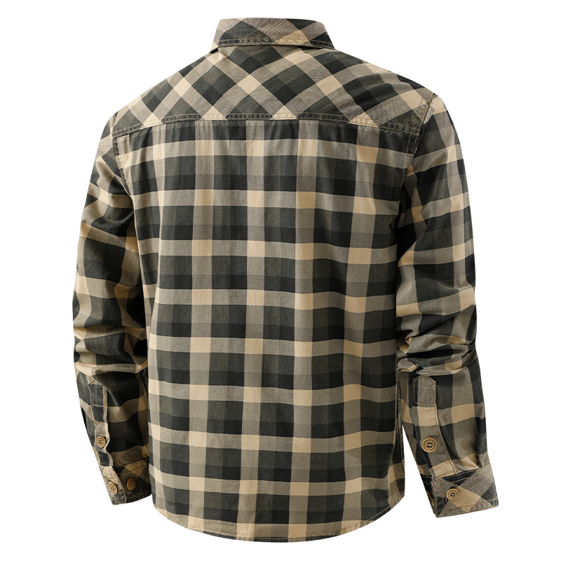 Men's Retro Workwear Checkered - Flannel Shirt Lined 评论和价格