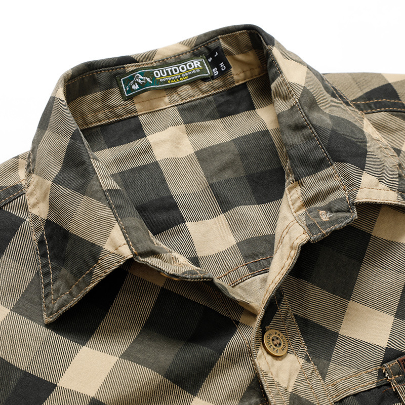 Men's Retro Workwear Checkered - Flannel Shirt Lined 评论和价格