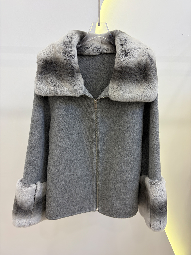 2026 Winter Women's Real Natur - Wool Coat Peacoat 评论和价格