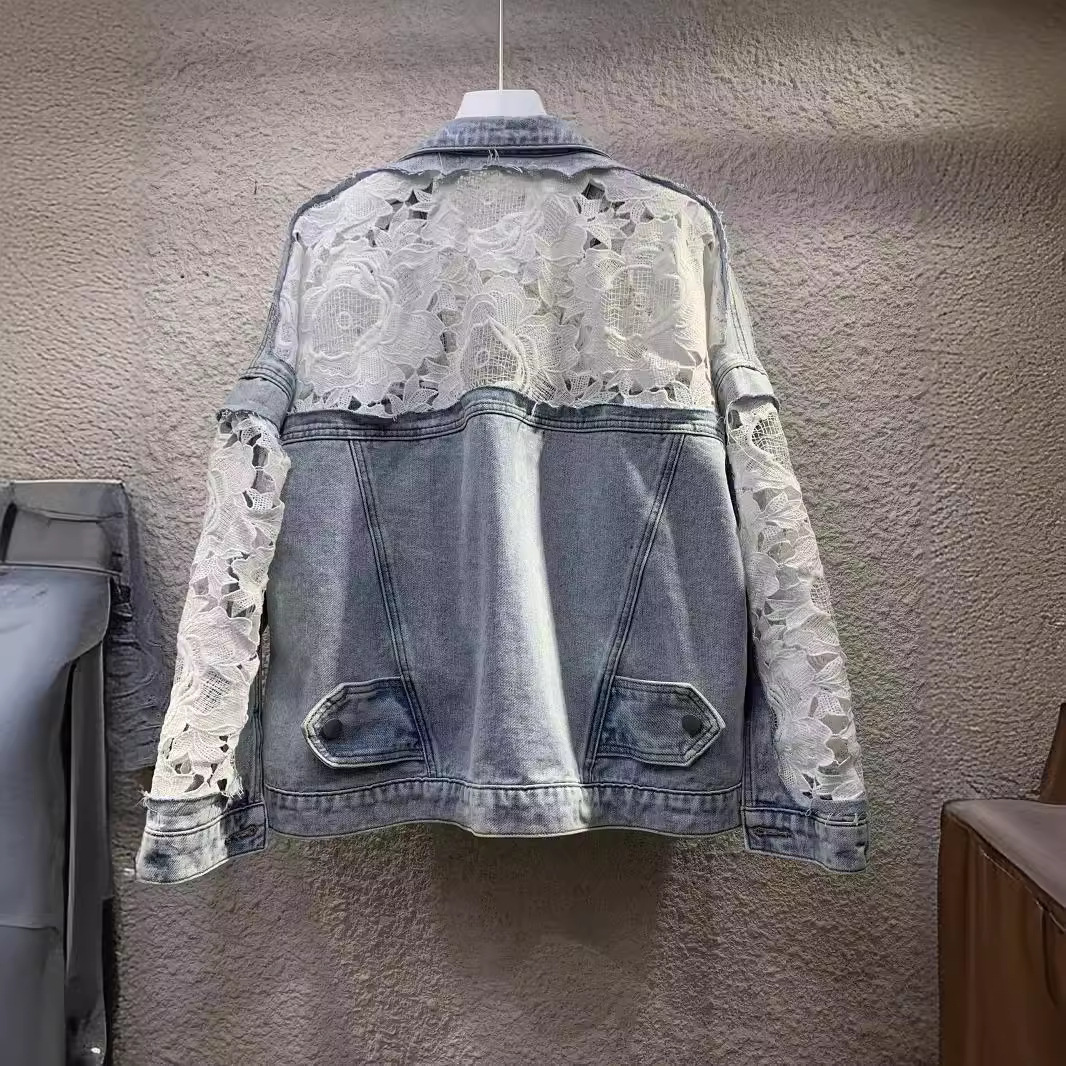 Spliced Embroidery Jacket Wome - Down Jacket Packable 评论和价格